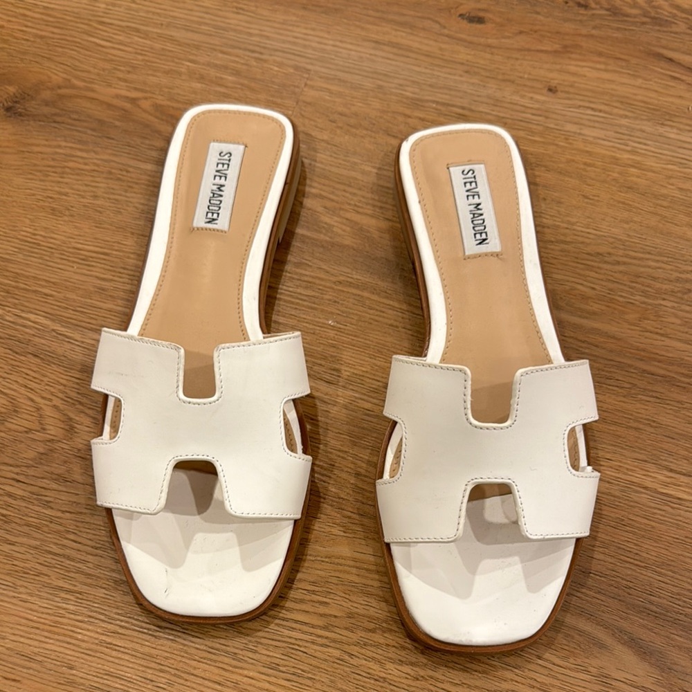 Steve Madden White Women's Slide Sandals